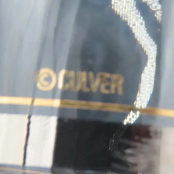 Culver Banded Rocks Low Ball Glasses Gold Silver Old Fashion Set of 4 VTG - Picture 7 of 7